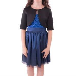 Zoë LTD. Girls Black Scuba Bolero (Shrug)